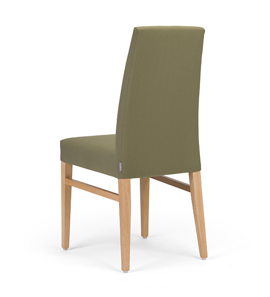 Chaise Alien Dan de Fenabel pieds bois et revêtement kaki