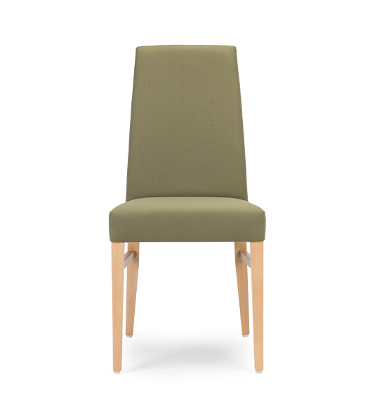 Chaise Alien Dan de Fenabel pieds bois et revêtement kaki