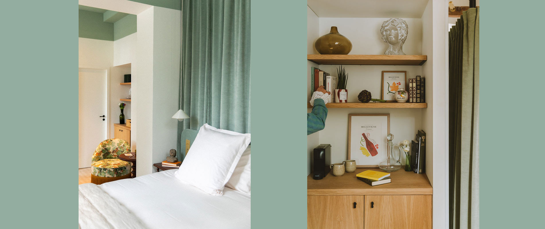 Agencement et mobilier sur mesure des chambres de l’hôtel Bellevigne en Bourgogne – Réalisation Poitoux